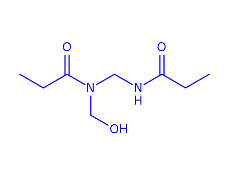 Molecular Structure of 439940-80-4 (Propanamide,  N-(hydroxymethyl)-N-[[(1-oxopropyl)amino]methyl]-)