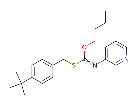 Molecular Structure of 51308-64-6 (O-Butyl S-((4-(1,1-dimethylethyl)phenyl)methyl) 3-pyridinylcarbonimidothioate)