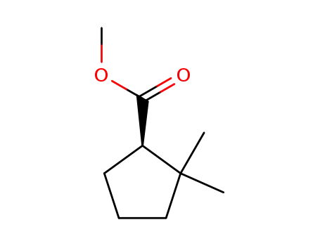Molecular Structure of 438625-99-1 (Cyclopentanecarboxylic acid, 2,2-dimethyl-, methyl ester, (1R)- (9CI))