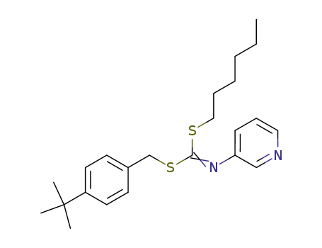 Molecular Structure of 51308-58-8 ((4-(1,1-Dimethylethyl)phenyl)methyl hexyl-3-pyridinylcarbonimidodithioate)