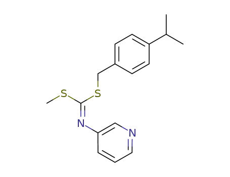 Molecular Structure of 51308-72-6 (Methyl (4-(1-methylethyl)phenyl)methyl-3-pyridinylcarbonimidodithioate)