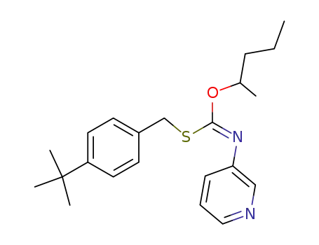 Molecular Structure of 51308-68-0 (S-((4-(1,1-Dimethylethyl)phenyl)methyl)O-(1-methylbutyl)-3-pyridinylcarbonimidothioate)