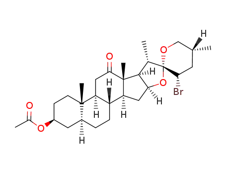 23S,25R-23-bromo-5α-spirostan-3β-ol-12-one acetate
