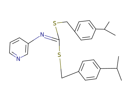 51308-75-9,Bis((4-(1-methylethyl)phenyl)methyl)-3-pyridinylcarbonimidodithioate,Bis((4-(1-methylethyl)phenyl)methyl)-3-pyridinylcarbonimidodithioate