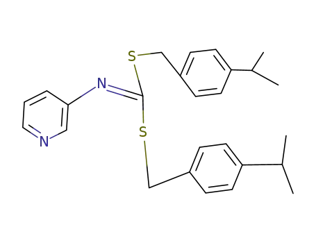 Molecular Structure of 51308-75-9 (Bis((4-(1-methylethyl)phenyl)methyl)-3-pyridinylcarbonimidodithioate)