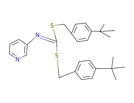 Molecular Structure of 51308-76-0 (Bis((4-(1,1-dimethylethyl)phenyl)methyl)-3-pyridinylcarbonimidodithioate)
