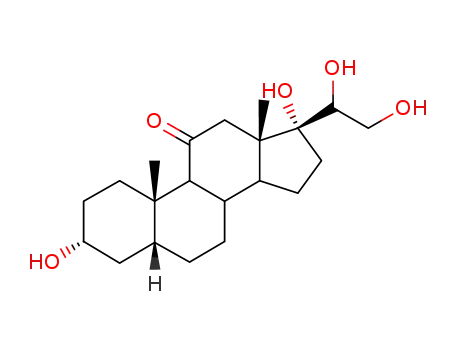 Molecular Structure of 640-85-7 (Pregnan-11-one,3,17,20,21-tetrahydroxy-, (3a,5a,20S)-)