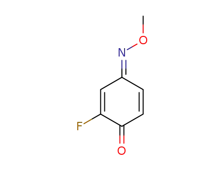 Molecular Structure of 458-34-4 (2,5-Cyclohexadiene-1,4-dione,  2-fluoro-,  4-O-methyloxime  (9CI))