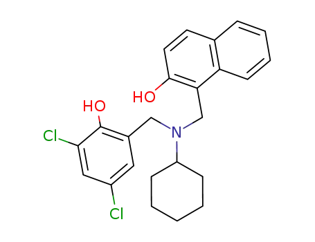 Molecular Structure of 4479-38-3 (1-[[cyclohexyl-[(3,5-dichloro-2-hydroxy-phenyl)methyl]amino]methyl]nap hthalen-2-ol)