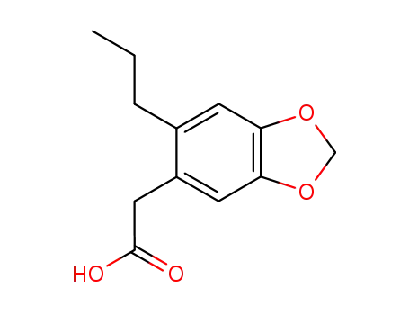 Molecular Structure of 4518-45-0 ((6-propyl-1,3-benzodioxol-5-yl)acetic acid)