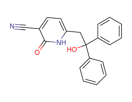Molecular Structure of 4487-42-7 (6-(2-hydroxy-2,2-diphenylethyl)-2-oxo-1,2-dihydropyridine-3-carbonitrile)