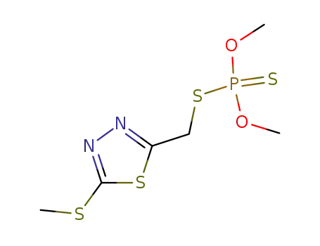Molecular Structure of 38090-92-5 (O,O-dimethyl S-{[5-(methylsulfanyl)-1,3,4-thiadiazol-2-yl]methyl} phosphorodithioate)