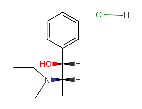 Molecular Structure of 530-35-8 ([R-(R*,S*)]-alpha-[1-(ethylmethylamino)ethyl]benzyl alcohol hydrochloride)