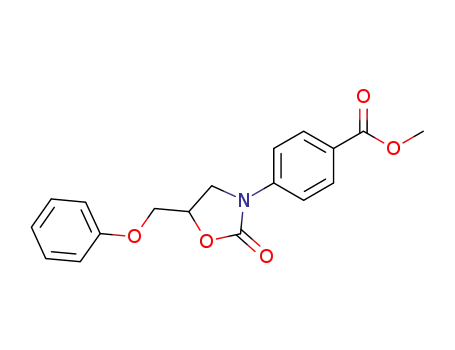 Molecular Structure of 5255-90-3 (Methyl p-(2-oxo-5-phenoxymethyl-3-oxazolidinyl)benzoate)