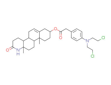 53039-94-4,3-(((4-(bis(2-chloroethyl)amino)phenyl)acetyl)oxy)-17a-aza-D-homoandrost-5-en-17-one,17a-Aza-D-homoandrost-5-en-17-one,3-[[[4-[bis(2-chloroethyl)amino]phenyl]acetyl]oxy]-, (3b)-; 3b-Hydroxy-13a-amino-13,17-seco-5-androsten-17-oic-13,17-lactamp-N,N-bis(2-chloroethyl)aminophenylacetate