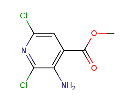Molecular Structure of 883107-62-8 (3-Amino-2,6-dichloropyridine-4-carboxylic acid methyl ester)