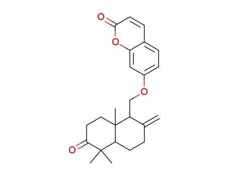 2H-1-Benzopyran-2-one,7-[[(1R,4aS,8aR)-decahydro-5,5,8a-trimethyl-2-methylene-6-oxo-1-naphthalenyl]methoxy]-,rel-(-)-