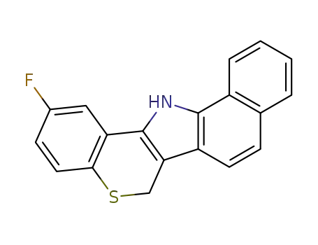 Molecular Structure of 52831-41-1 (2-fluoro-6,13-dihydrobenzo[g]thiochromeno[4,3-b]indole)
