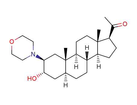 Molecular Structure of 53-40-7 ((2beta,3alpha,5alpha)-3-hydroxy-2-(morpholin-4-yl)pregnan-20-one)