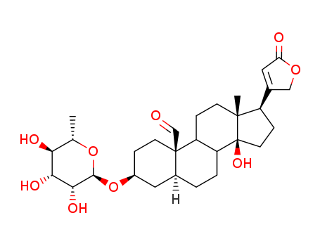 29781-78-0,Card-20(22)-enolide,3-[(6-deoxy-b-D-gulopyranosyl)oxy]-14-hydroxy-19-oxo-,(3b,5b)- (9CI),Cheirantoside(8CI)