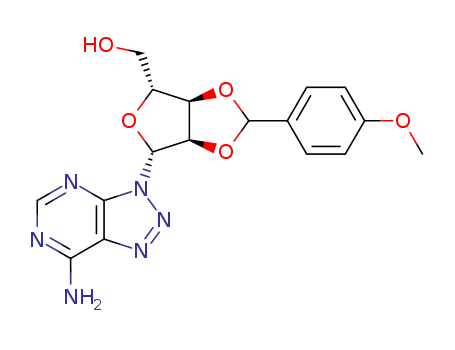 3H-1,2,3-Triazolo[4,5-d]pyrimidin-7-amine,3-[2,3-O-[(4-methoxyphenyl)methylene]-b-D-ribofuranosyl]- cas  53458-42-7