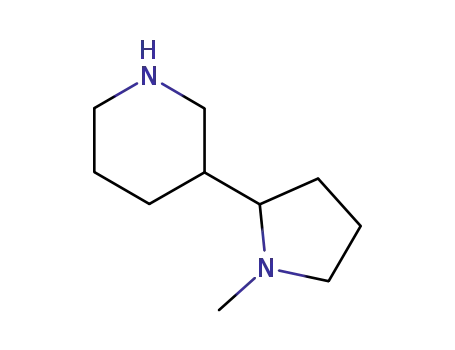 Molecular Structure of 5337-62-2 (3-(1-Methylpyrrolidin-2-yl)-piperidine)