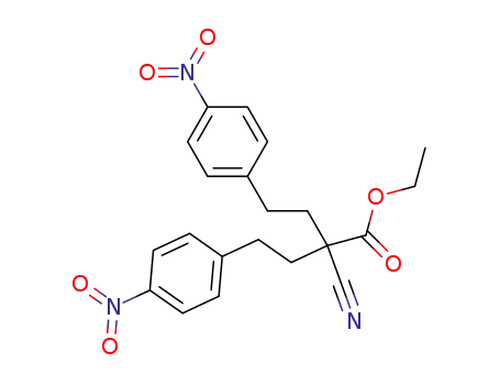 Molecular Structure of 5345-36-8 (ethyl 2-cyano-4-(4-nitrophenyl)-2-[2-(4-nitrophenyl)ethyl]butanoate)
