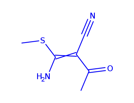 Molecular Structure of 58955-39-8 (2-ACETYL-3-AMINO-3-(METHYLTHIO)ACRYLONITRILE)