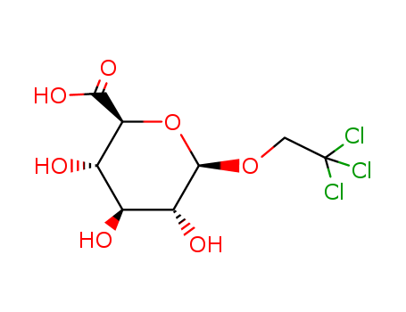 97-25-6,urochloralic acid,Glucopyranosiduronicacid, 2,2,2-trichloroethyl, b-D- (6CI,8CI); 2,2,2-Trichloroethanol glucuronide; 2,2,2-Trichloroethyl b-D-glucopyranosiduronic acid;Urochloralic acid; b,b,b-Trichloroethyl-b-D-glucuronic acid; b,b,b-Trichloroethyl-b-D-glucuronide