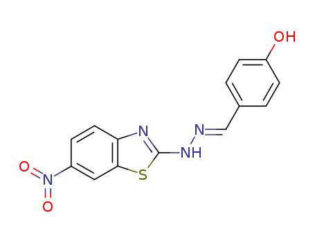 Benzaldehyde,4-hydroxy-, 2-(6-nitro-2-benzothiazolyl)hydrazone