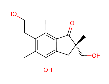 1H-Inden-1-one, 2,3-dihydro-4-hydroxy-6-(2-hydroxyethyl)-2-(hydroxymet hyl)-2,5,7-trimethyl-, (-)-
