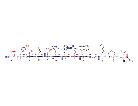Molecular Structure of 53697-27-1 (H-SER-TYR-SER-MET-GLU-HIS-PHE-ARG-TRP-GLY-LYS-PRO-VAL-NH2)