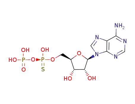 Molecular Structure of 59331-71-4 (ADENOSINE-5'-O-(1-THIODIPHOSPHATE), RP-ISOMER SODIUM SALT)