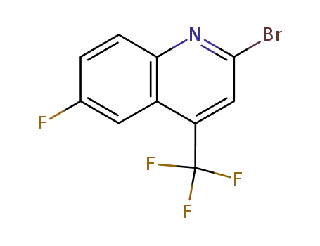 Molecular Structure of 596845-30-6 (2-Bromo-6-fluoro-4-(trifluoromethyl)quinoline)