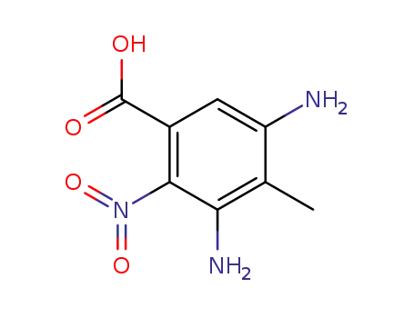 Molecular Structure of 54002-36-7 (2-NITRO-3,5-DIAMINO-4-METHYL-BENZOIC ACID)
