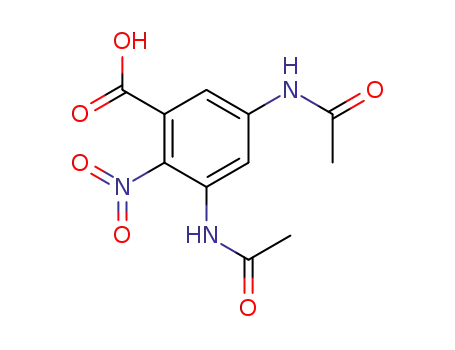 Molecular Structure of 54002-29-8 (3,5-BIS(ACETYLAMINO)-2-NITRO-BENZOIC ACID)