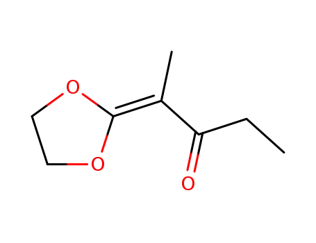 Molecular Structure of 5418-50-8 (3-Pentanone,  2-(1,3-dioxolan-2-ylidene)-)