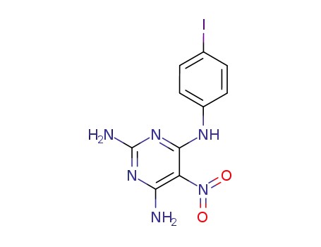 Molecular Structure of 6036-52-8 (N~4~-(4-iodophenyl)-5-nitropyrimidine-2,4,6-triamine)