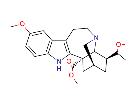 545-84-6,voacristine,Voacristine(6CI,7CI); 6,9-Methano-5H-pyrido[1',2':1,2]azepino[4,5-b]indole, ibogamine-18-carboxylicacid deriv.; (-)-Voacangarine; (-)-Voacristine; NSC 306219; Voacangarine