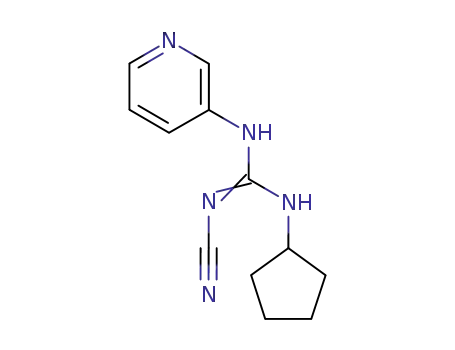 Molecular Structure of 60560-22-7 (2-Cyano-1-cyclopentyl-3-(3-pyridyl)guanidine)