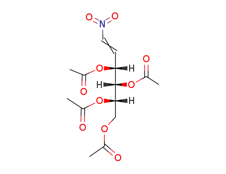 Molecular Structure of 60478-51-5 (3,4,5,6-tetra-O-acetyl-1,2-dideoxy-1-nitrohex-1-enitol)
