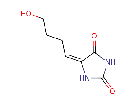 Molecular Structure of 5458-05-9 ((5Z)-5-(4-hydroxybutylidene)imidazolidine-2,4-dione)