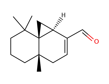 Molecular Structure of 470-41-7 (Cyclopropa[d]naphthalene-2-carboxaldehyde,1,1a,4,4a,5,6,7,8-octahydro-4a,8,8-trimethyl-, (1aR,4aS,8aS)-)