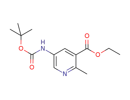 Molecular Structure of 301666-75-1 (ethyl 5-((tert-butoxycarbonyl)amino)-2-methylnicotinate)