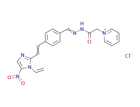 Molecular Structure of 54738-61-3 (1-{2-[(2E)-2-{4-[(E)-2-(1-ethenyl-5-nitro-1H-imidazol-2-yl)ethenyl]benzylidene}hydrazinyl]-2-oxoethyl}pyridinium chloride)