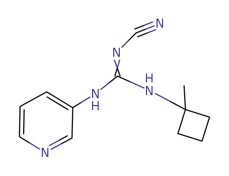 Molecular Structure of 60560-05-6 (1-cyano-2-(1-methylcyclobutyl)-3-pyridin-3-ylguanidine)