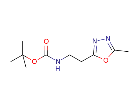 Molecular Structure of 612511-98-5 (Carbamic acid, [2-(5-methyl-1,3,4-oxadiazol-2-yl)ethyl]-,
1,1-dimethylethyl ester)