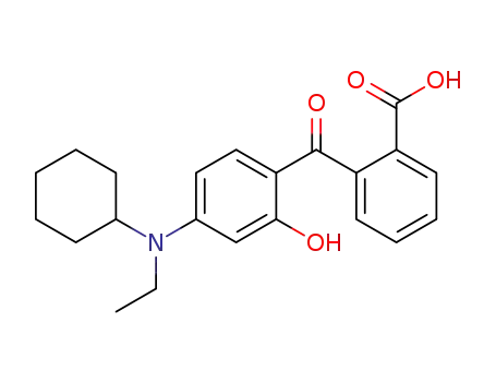 Molecular Structure of 55109-92-7 (4-CYCLOHEXYLAMINO-N-ETHYL-2-HYDROXYBENZOPHENONE-2'-CARBOXYLIC ACID)