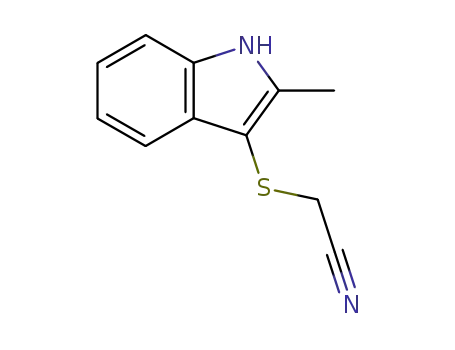Molecular Structure of 61021-32-7 (Acetonitrile, [(2-methyl-1H-indol-3-yl)thio]-)