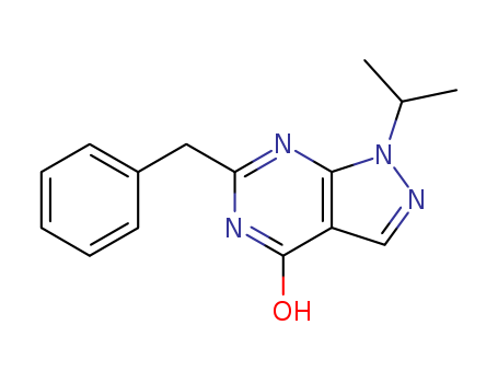 5494-84-8,6-(benzyl)-1-isopropyl-2H-pyrazolo[3,4-d]pyrimidin-4-one,6-benzyl-1-isopropyl-1,5-dihydro-pyrazolo[3,4-d]pyrimidin-4-one;6-benzyl-1-(propan-2-yl)-1,2-dihydro-4h-pyrazolo[3,4-d]pyrimidin-4-one;1-Isopropyl-4-hydroxy-6-benzyl-pyrazolo<3.4-d>pyrimidin;